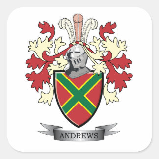 Andrews Family Crest Coat of Arms Square Sticker