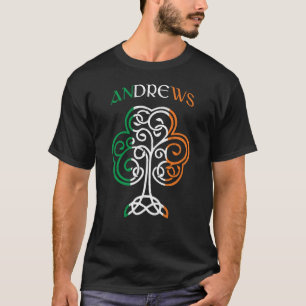 ANDREWS Irish Name Shamrock Ireland Flag Family T-Shirt