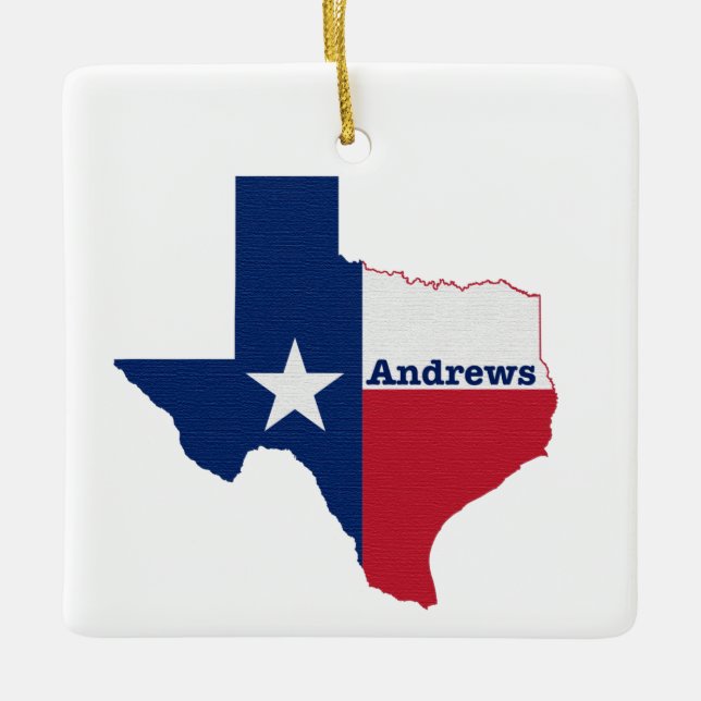 Andrews Texas Christmas Ceramic Ornament (Front)