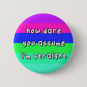 Androbisexual Pride - “How Dare You Assume” - LGBT 6 Cm Round Badge