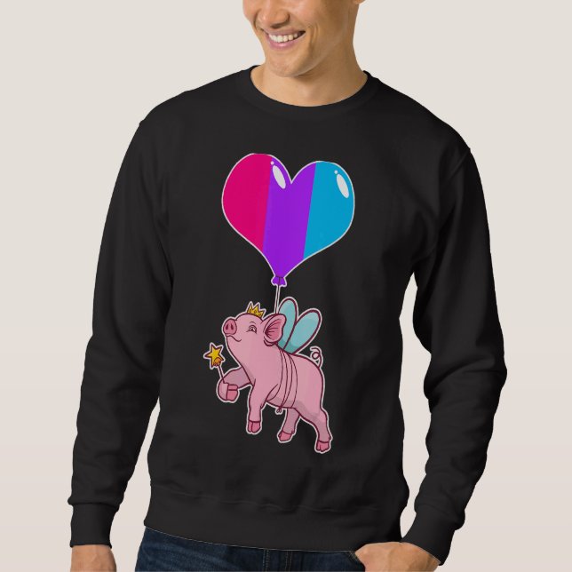 Androgyne Pig Fairy  Nonbinary Gender Sweatshirt (Front)