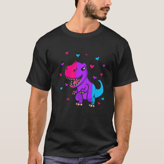 Androgyne Pride Flag Dinosaur Androgyne Flag T-Shirt (Front)