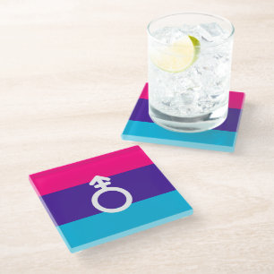 Androgyne Pride Glass Coaster
