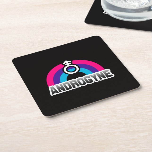 Androgyne Pride Square Paper Coaster (Angled)