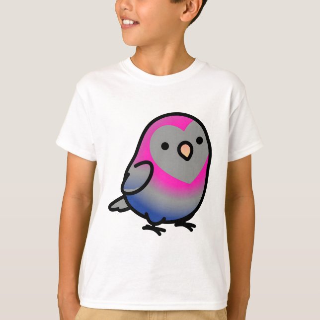Androgynous LGBT+ Pride Lovebird T-Shirt (Front)