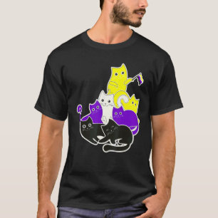 Androgynous Non Binary Cat Flag Gender Identity Ge T-Shirt