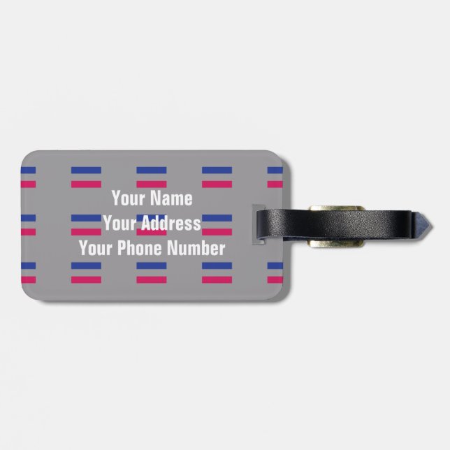ANDROGYNOUS PRIDE PATTERN LUGGAGE TAG (Back Horizontal)