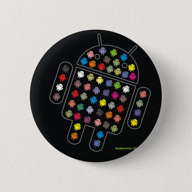 Android 6 Cm Round Badge (Front)