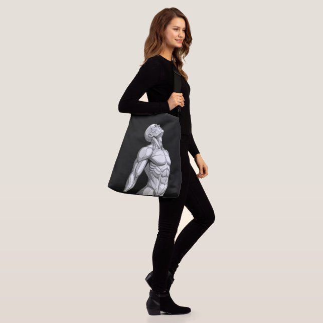 Android Anatomy: Cyborg Futuristic Crossbody Bag (On Model)