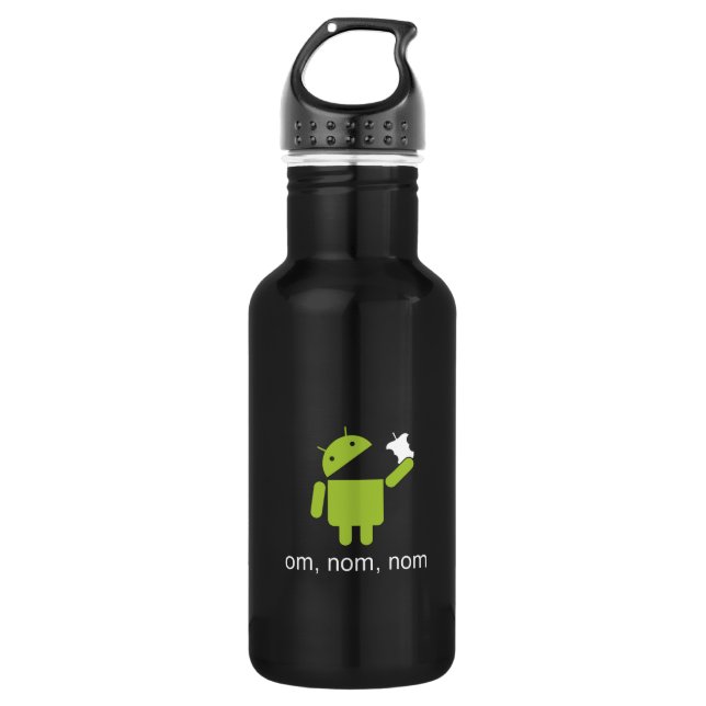 android > apple (dark water bottle) 532 ml water bottle (Front)