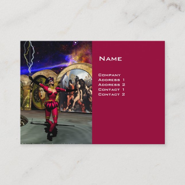 ANDROID BALLET , Antique Red Science Fiction Business Card (Front)