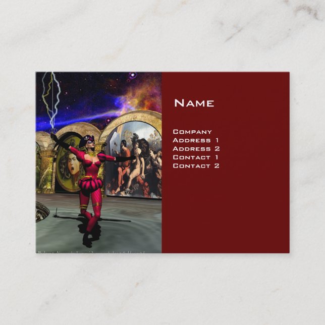 ANDROID BALLET , Red Science Fiction Business Card (Front)