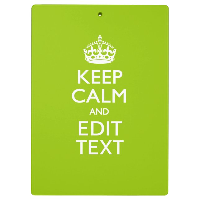 Android Green Decor Keep Calm And Your Text Clipboard (Back)