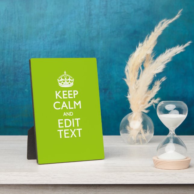 Android Green Decor Keep Calm And Your Text Plaque (Side)