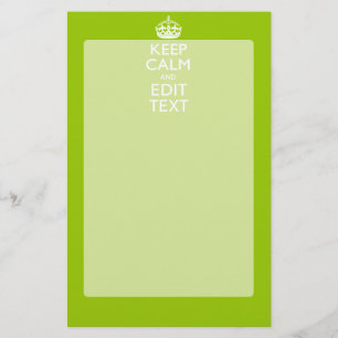 Android Green Decor Keep Calm And Your Text Stationery