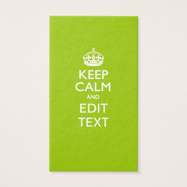 Android Green Keep Calm And Your Text (Front)