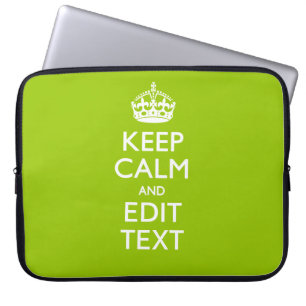 Android Green Keep Calm And Your Text Laptop Sleeve