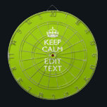 Android Green Keep Calm Have Your Text Dartboard<br><div class="desc">Your Keep Calm saying on a fine custom android green accent color style decor. A personalized Keep Calm style saying on a one of a kind gift. Humorous or whimsical try on your creative words on two editable lines of text. Remember to use CAPITAL letters for best results. Use the...</div>