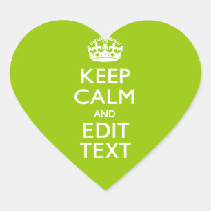Android Green Keep Calm Have Your Text Heart Sticker