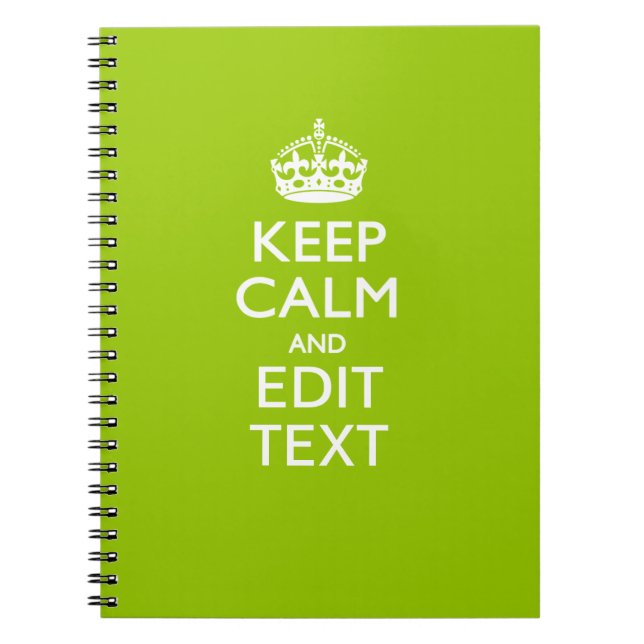 Android Green Keep Calm Have Your Text Notebook (Front)