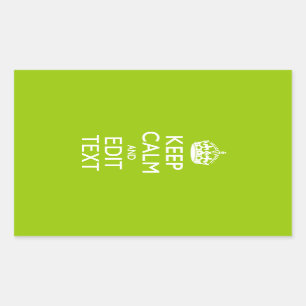 Android Green Keep Calm Have Your Text Rectangular Sticker
