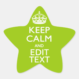 Android Green Keep Calm Have Your Text Star Sticker