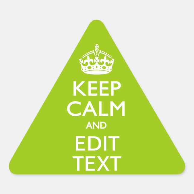 Android Green Keep Calm Have Your Text Triangle Sticker (Front)