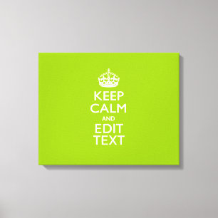 Android Green Style Keep Calm And Your Text Canvas Print