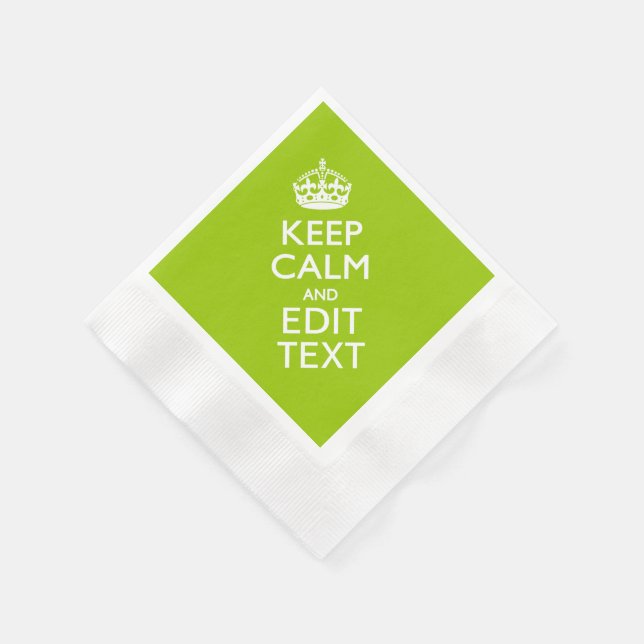 Android Green Style Keep Calm And Your Text Napkin (Corner)