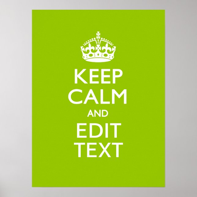 Android Green Style Keep Calm And Your Text Poster (Front)