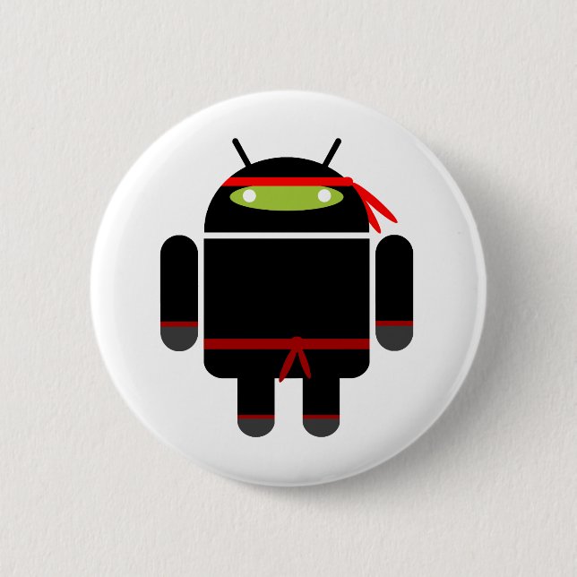 Android Ninja 6 Cm Round Badge (Front)