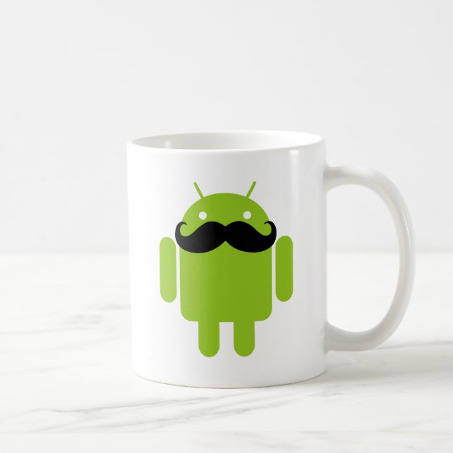Android Robot Icon Moustache Coffee Mug (Right)