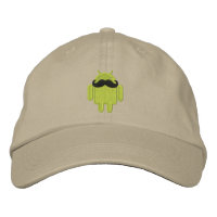 Android Robot Moustache Embroidery
