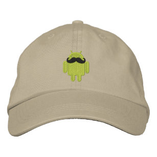 Android Robot Moustache Embroidery Embroidered Hat