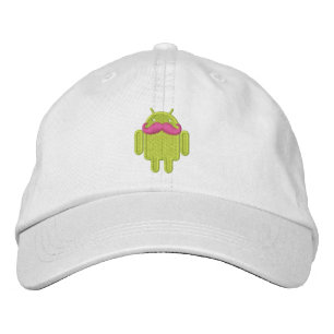 Android Robot Moustache Embroidery Embroidered Hat