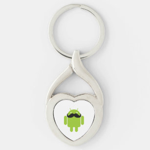 Android Robot Moustache Key Ring