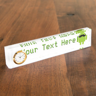 Android Robot Moustache Nameplate