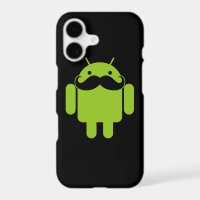 Android Robot Moustache on Black