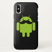 Android Robot Moustache on Black