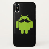 Android Robot Moustache on Black