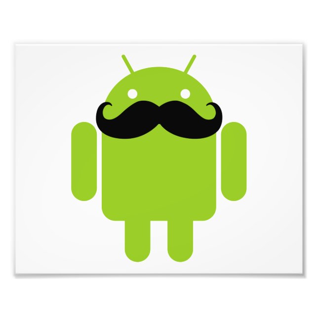 Android Robot Moustache Photo Print (Front)
