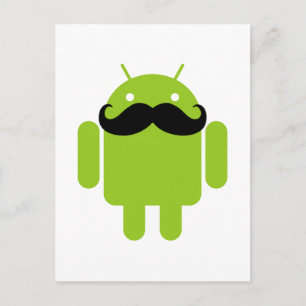 Android Robot Moustache Postcard