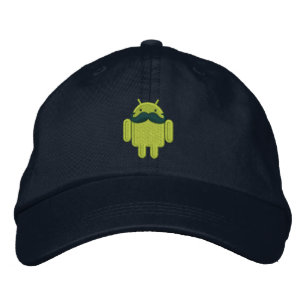 Android Robot Mustache Embroidery Embroidered Hat