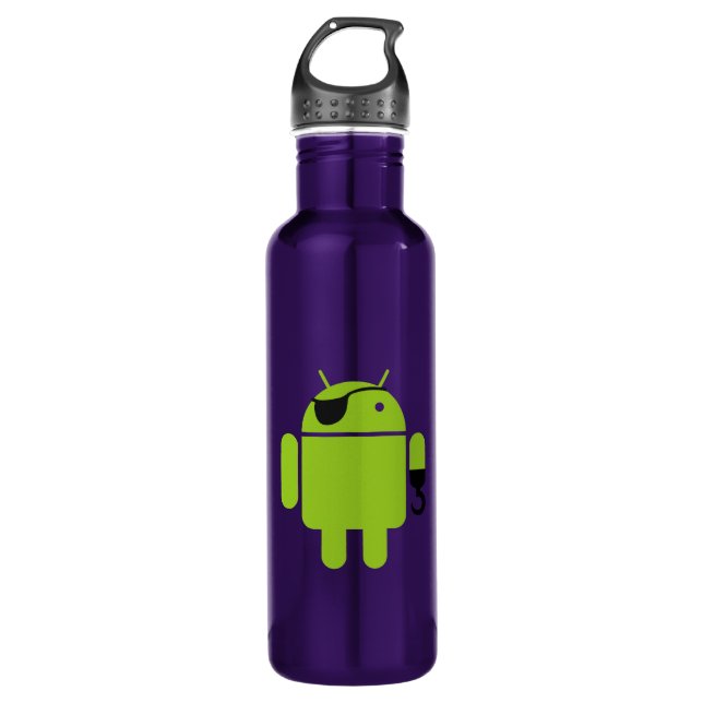 Android Robot Pirate 710 Ml Water Bottle (Front)