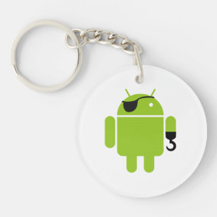 Android Robot Pirate Style Key Ring