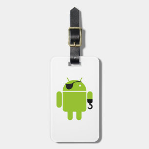 Android Robot Pirate Style Luggage Tag