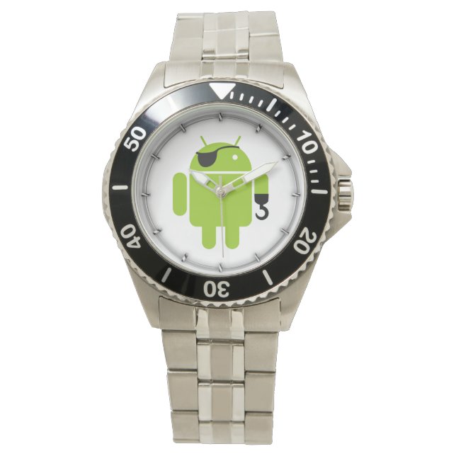 Android Robot Pirate Style Watch (Front)