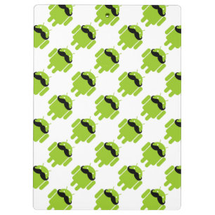 Android Robot Whimsical Moustache Style Clipboard