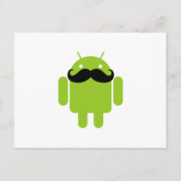 Android Robot Whimsical Moustache Style
