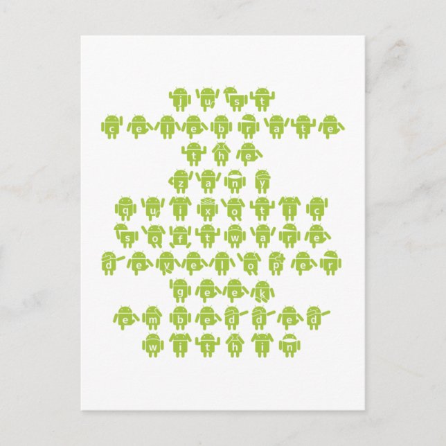 Android Software Developer Saying (Lower Case) Postcard (Front)